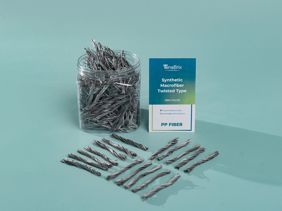 TenaBrix twisted synthetic macrofiber for pavement toughness